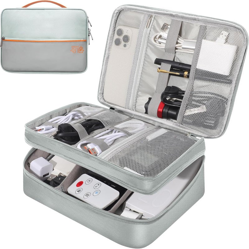 CILLA Electronic Organizer Travel Case, Travel Cord Organizer Case Portable Waterproof Cable Organizer Bag for Charger, Cord, USB, Power Bank, Earphone - Image 1